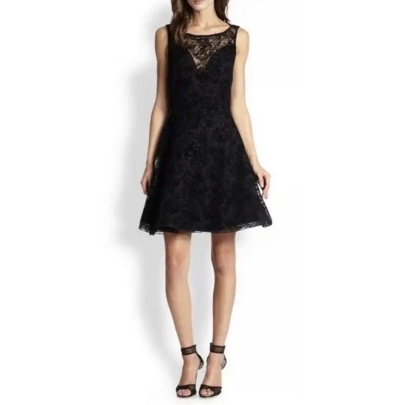 Alice + Olivia Dresses & Skirts - Alice + Olivia Black Natalia Velvet Lace Mini Dress